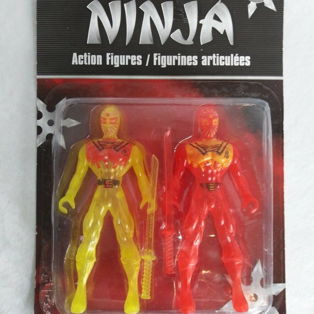 Ninja Action Fiqures Pack of 2 Kids Toys Fun 3+